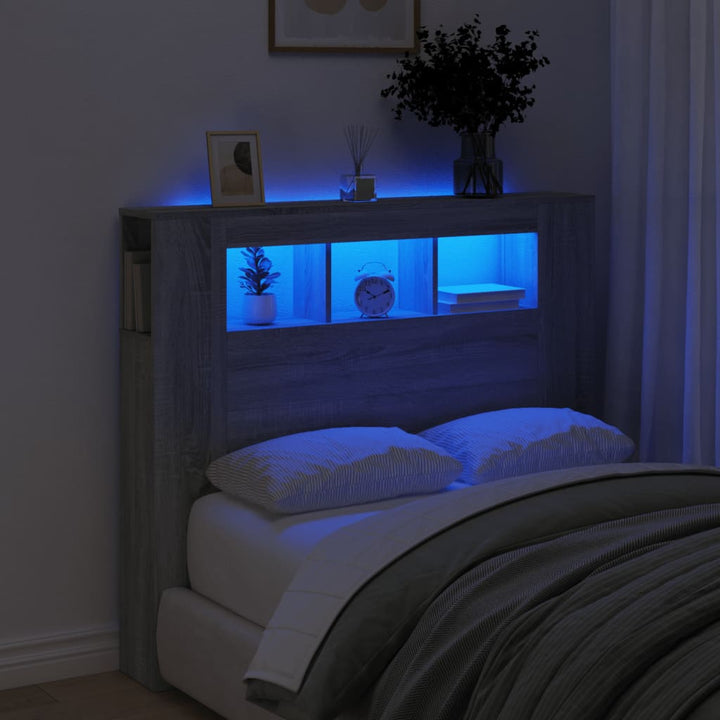 Tăblie De Pat Cu Led, , 180X18,5X103,5 Cm, Lemn