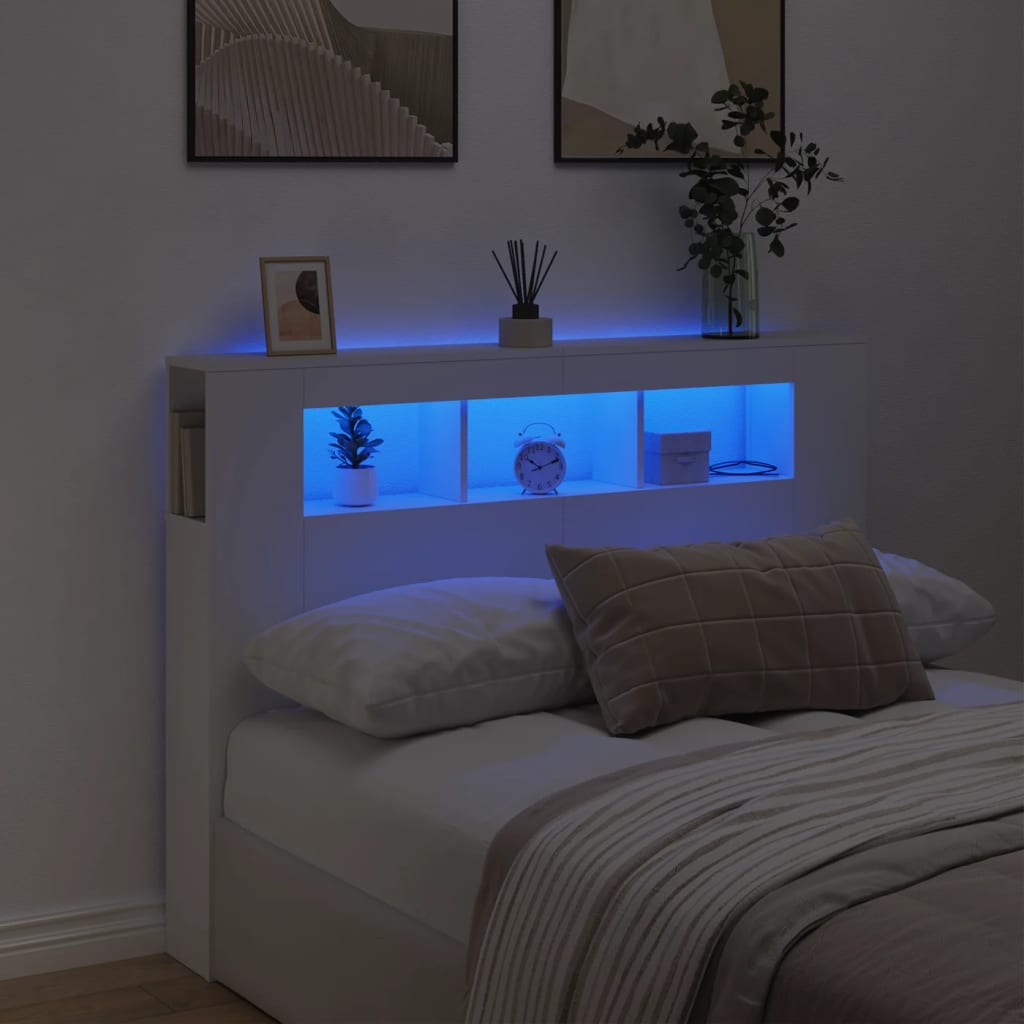 Tăblie De Pat Cu Led, , 180X18,5X103,5 Cm, Lemn