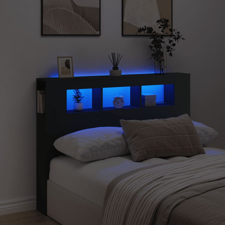 Tăblie De Pat Cu Led, , 180X18,5X103,5 Cm, Lemn