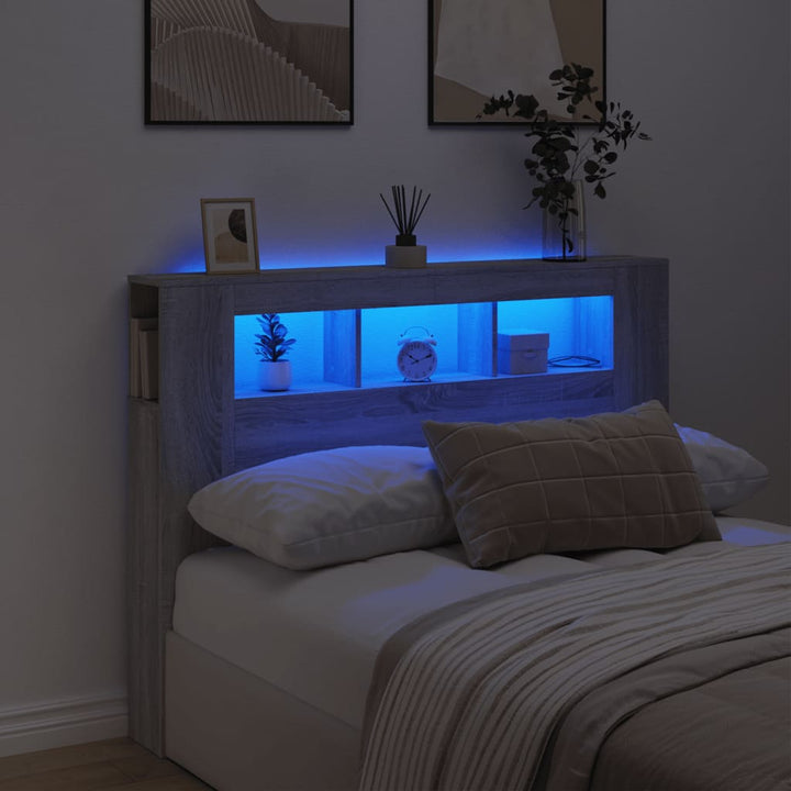 Tăblie De Pat Cu Led, , 180X18,5X103,5 Cm, Lemn