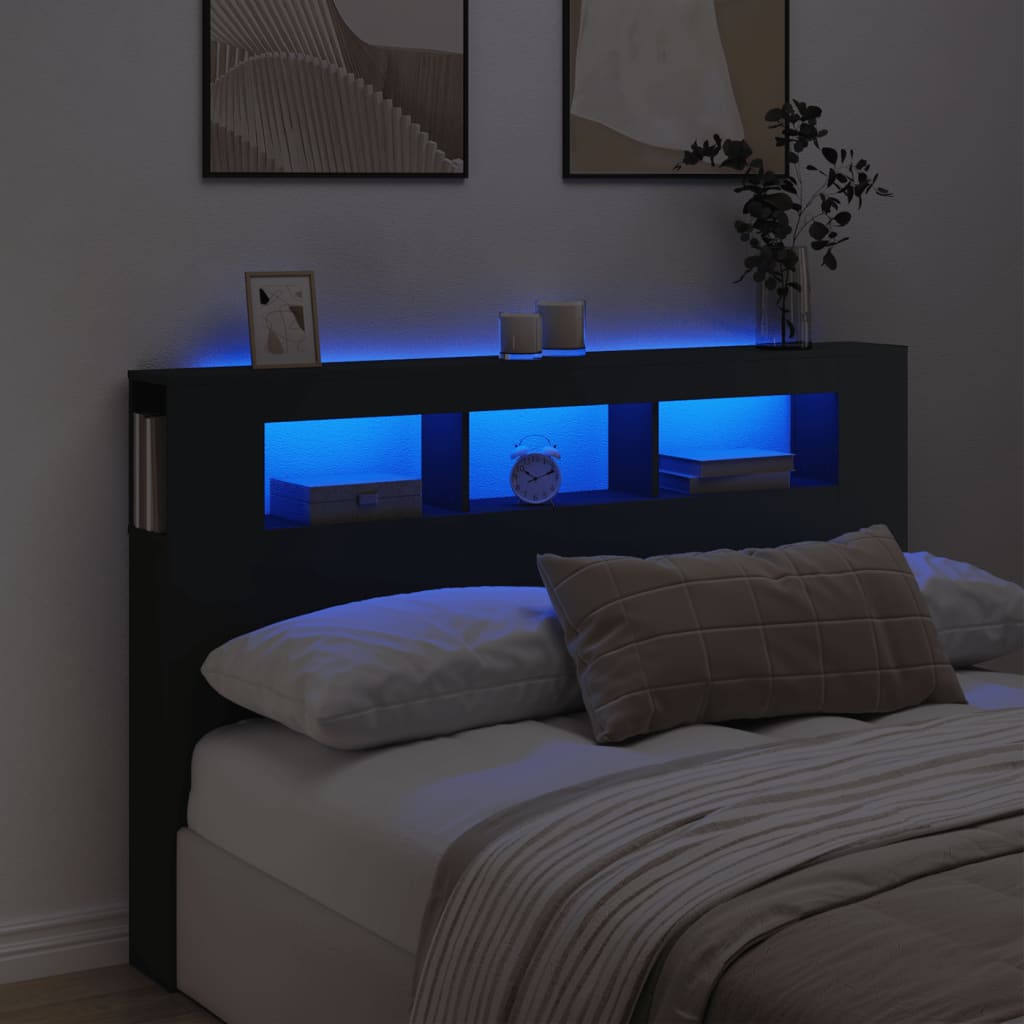 Tăblie De Pat Cu Led, , 180X18,5X103,5 Cm, Lemn