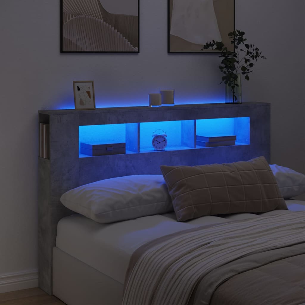 Tăblie De Pat Cu Led, , 180X18,5X103,5 Cm, Lemn