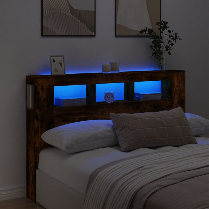 Tăblie De Pat Cu Led, , 180X18,5X103,5 Cm, Lemn