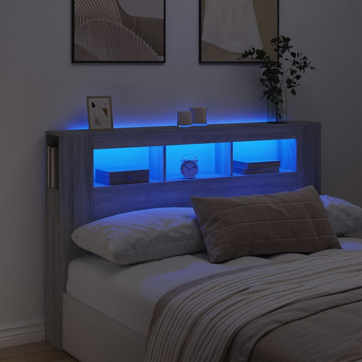Tăblie De Pat Cu Led, , 180X18,5X103,5 Cm, Lemn