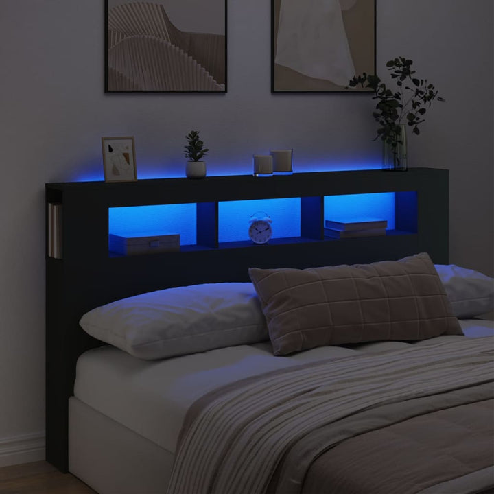 Tăblie De Pat Cu Led, , 180X18,5X103,5 Cm, Lemn
