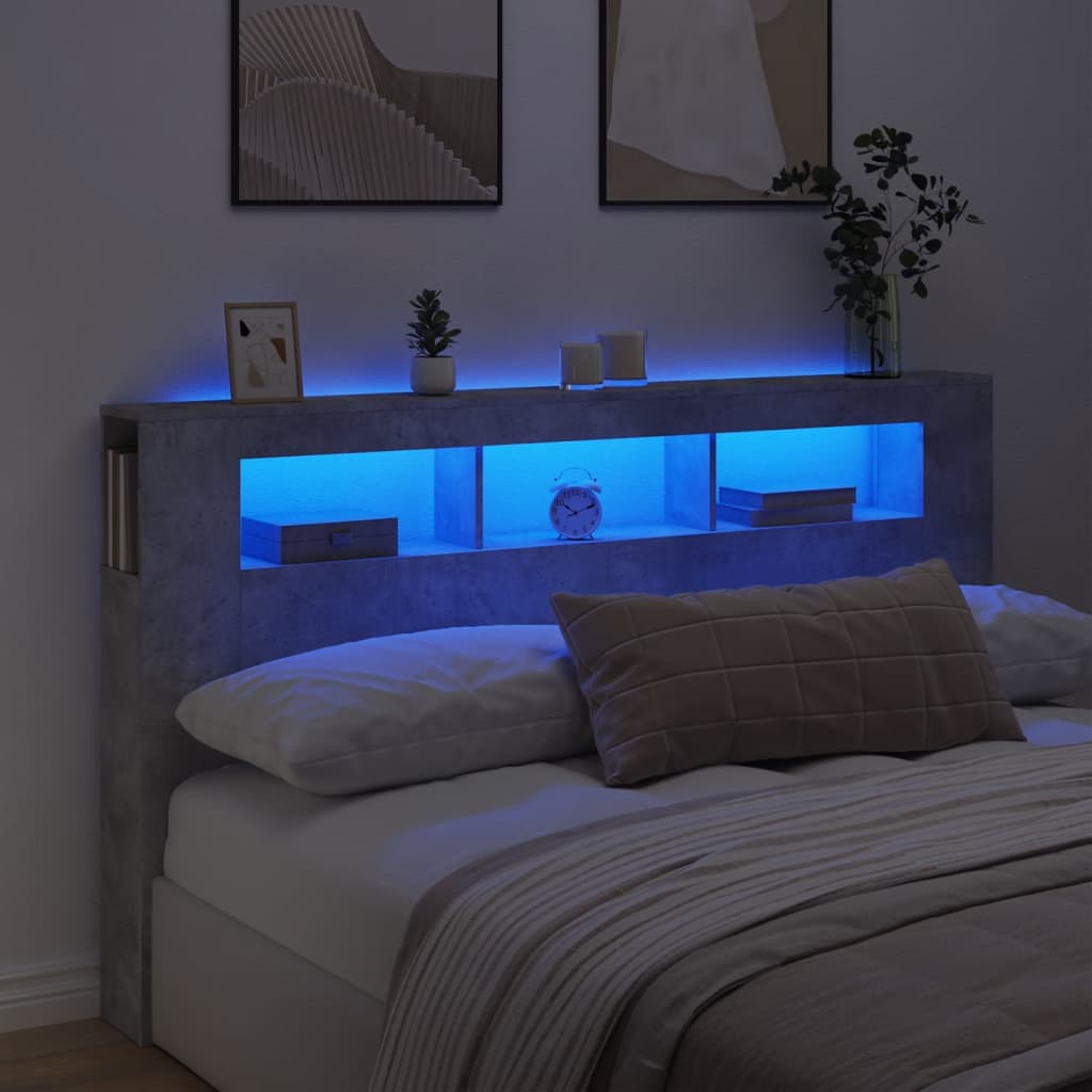 Tăblie De Pat Cu Led, , 180X18,5X103,5 Cm, Lemn