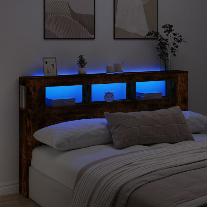 Tăblie De Pat Cu Led, , 180X18,5X103,5 Cm, Lemn