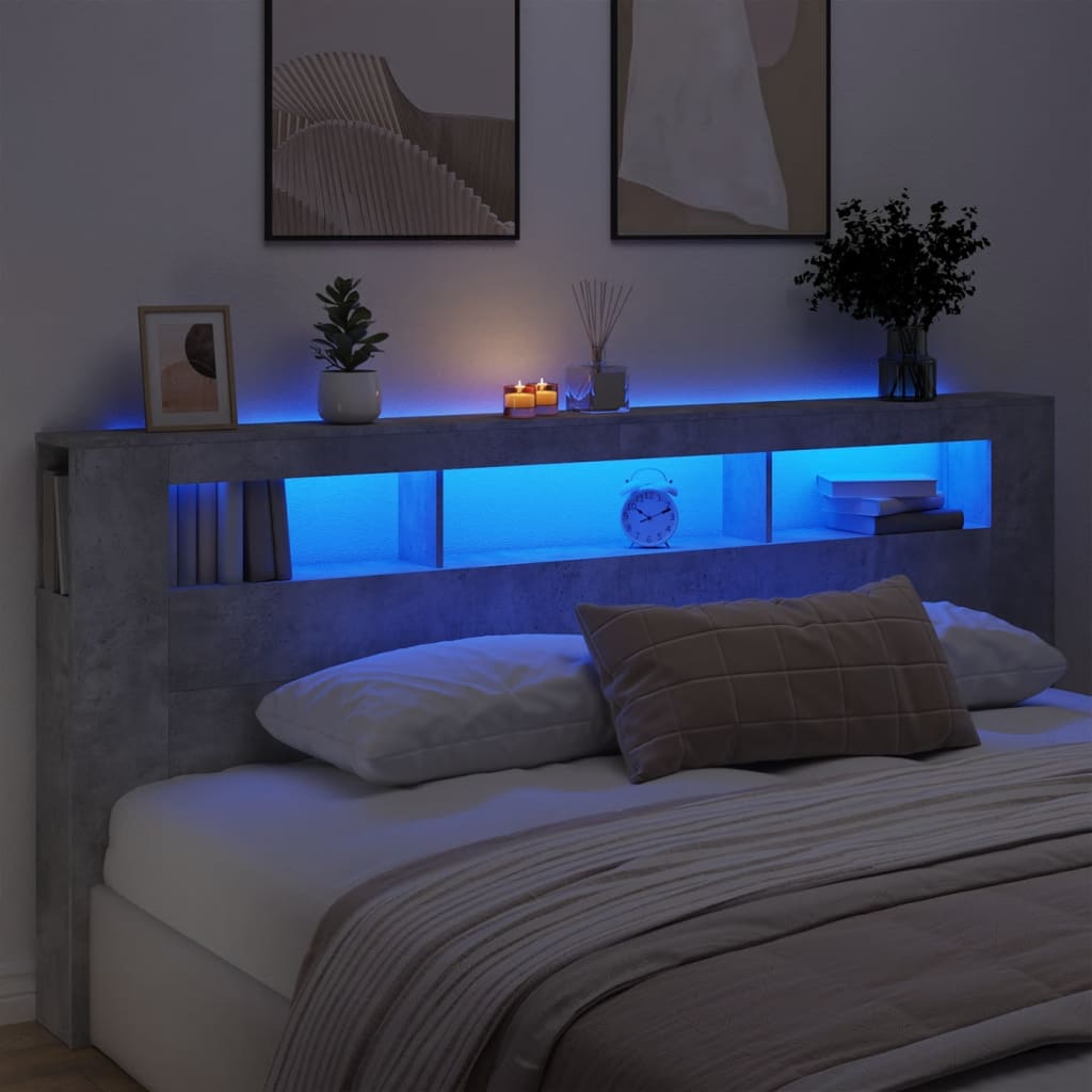 Tăblie De Pat Cu Led, , 180X18,5X103,5 Cm, Lemn