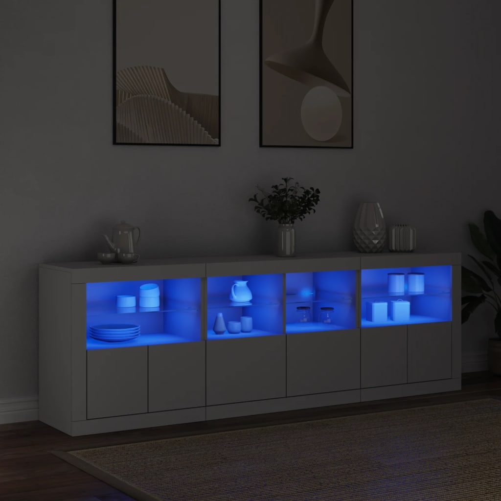Dulap Cu Lumini Led, Stejar Fumuriu, 202X37X67 Cm