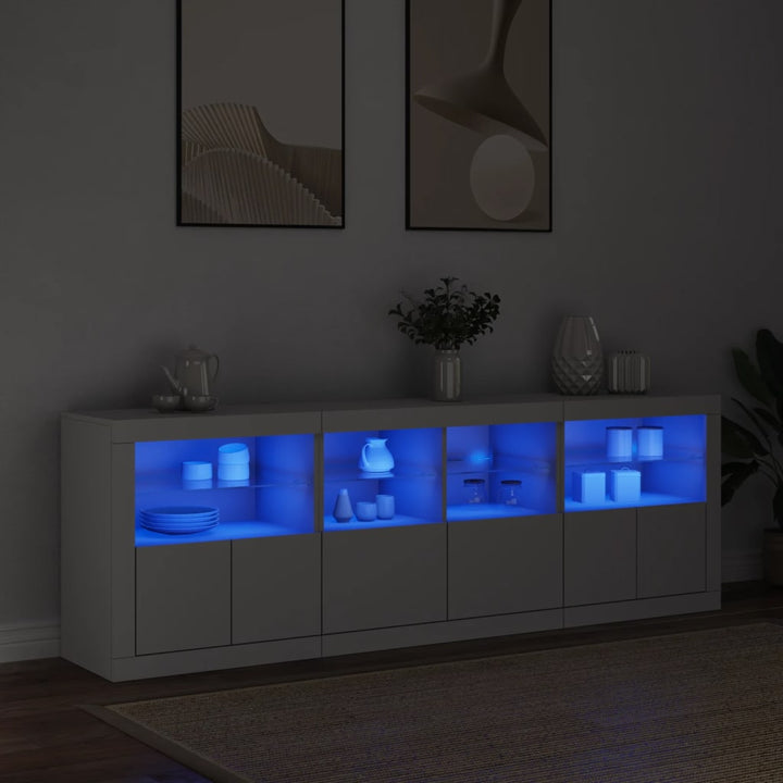 Dulap Cu Lumini Led, Stejar Fumuriu, 202X37X67 Cm