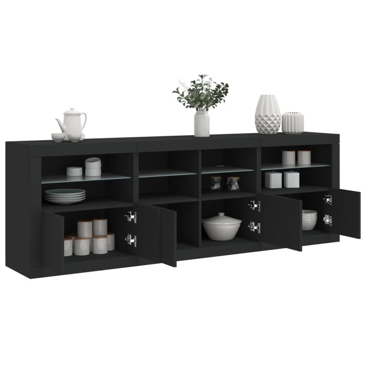 Dulap Cu Lumini Led, Stejar Fumuriu, 202X37X67 Cm