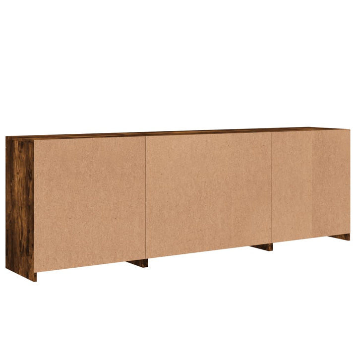 Dulap Cu Lumini Led, Stejar Fumuriu, 202X37X67 Cm