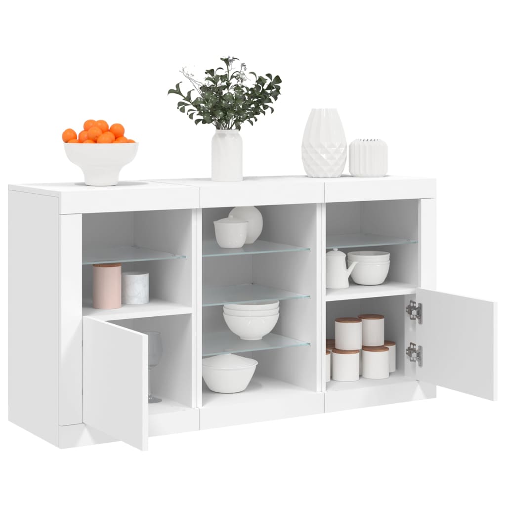 Dulap Cu Lumini Led, Stejar Maro, 123X37X67 Cm