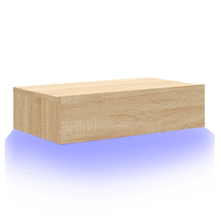 Comodă Tv Cu Lumini Led, , 60X35X15,5 Cm Stejar Sonoma