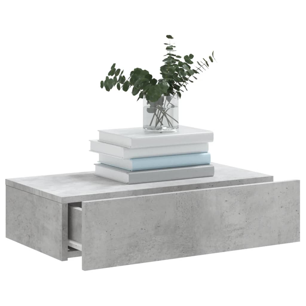 Comodă Tv Cu Lumini Led, , 60X35X15,5 Cm Gri Beton