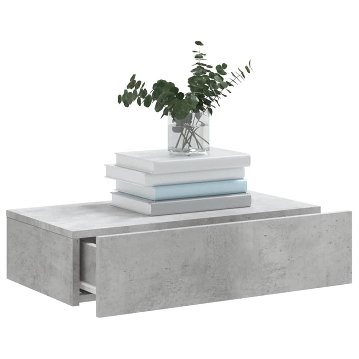 Comodă Tv Cu Lumini Led, , 60X35X15,5 Cm Gri Beton