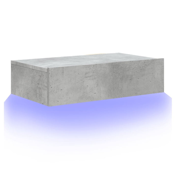 Comodă Tv Cu Lumini Led, , 60X35X15,5 Cm Gri Beton