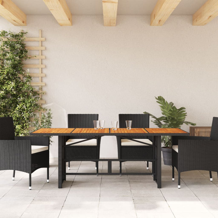 Masă Grădină Blat Din Acacia, 190X80X74 Cm Poliratan