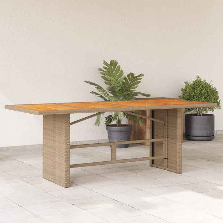 Masă Grădină Blat Din Acacia, 190X80X74 Cm Poliratan
