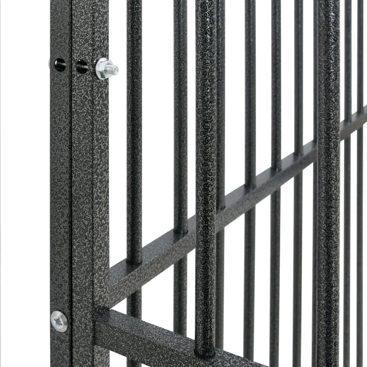 Țarc Pentru Câini Cu 12 Panouri, Negru, Oțel Galvanizat