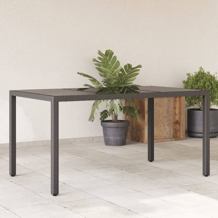 Masă De Grădină Cu Blat Din Sticlă 150X90X75 Cm, Poliratan