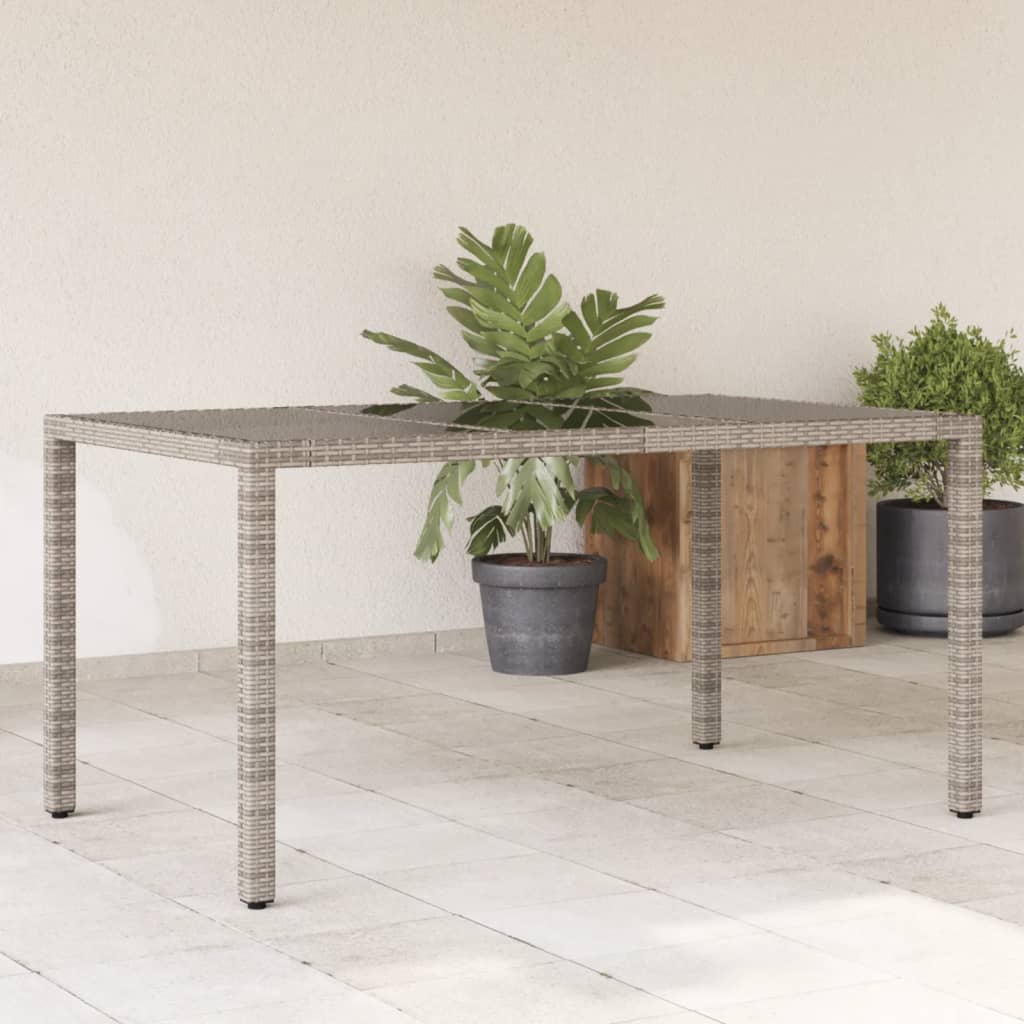 Masă De Grădină Cu Blat Din Sticlă 150X90X75 Cm, Poliratan