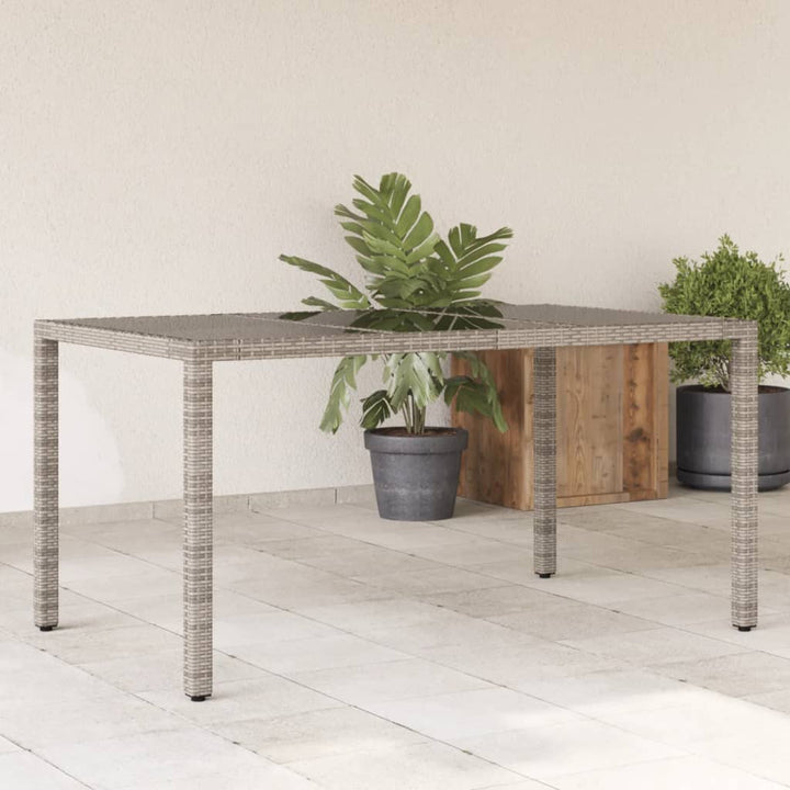 Masă De Grădină Cu Blat Din Sticlă 150X90X75 Cm, Poliratan
