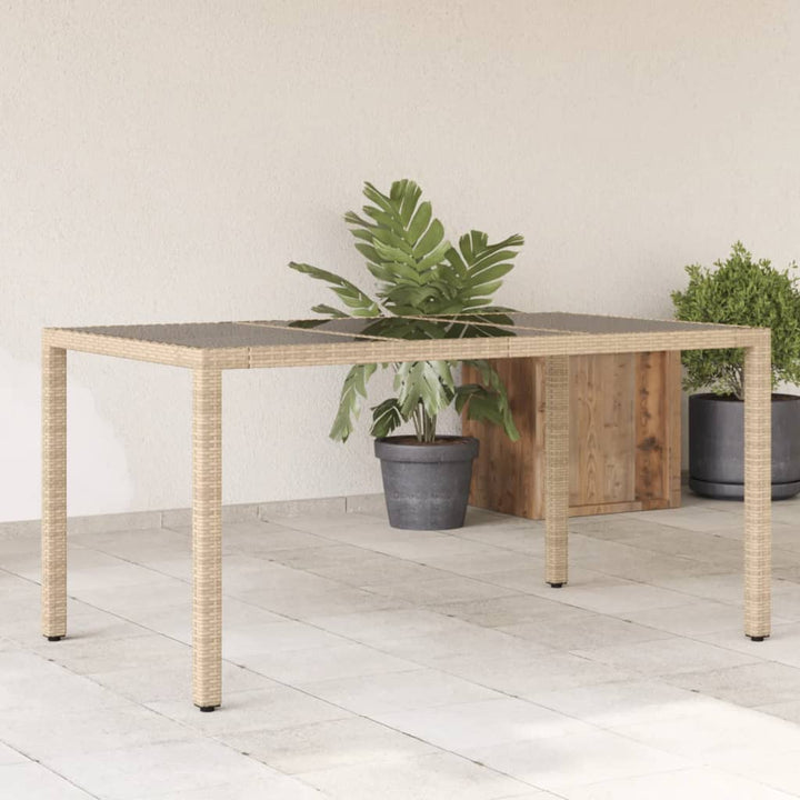Masă De Grădină Cu Blat Din Sticlă 150X90X75 Cm, Poliratan