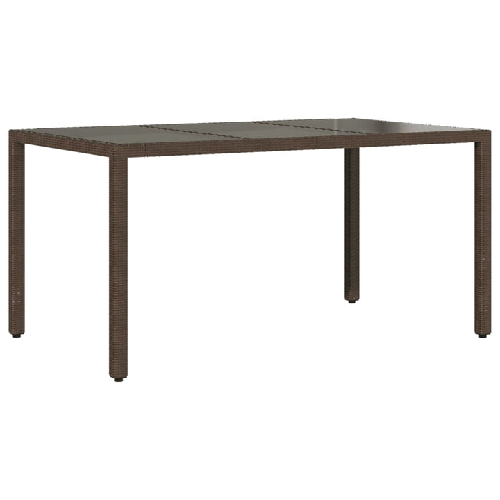 Masă De Grădină Cu Blat Din Sticlă 150X90X75 Cm, Poliratan