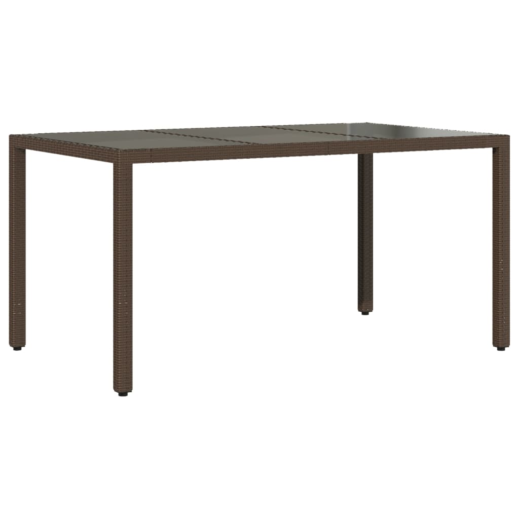 Masă De Grădină Cu Blat Din Sticlă 150X90X75 Cm, Poliratan