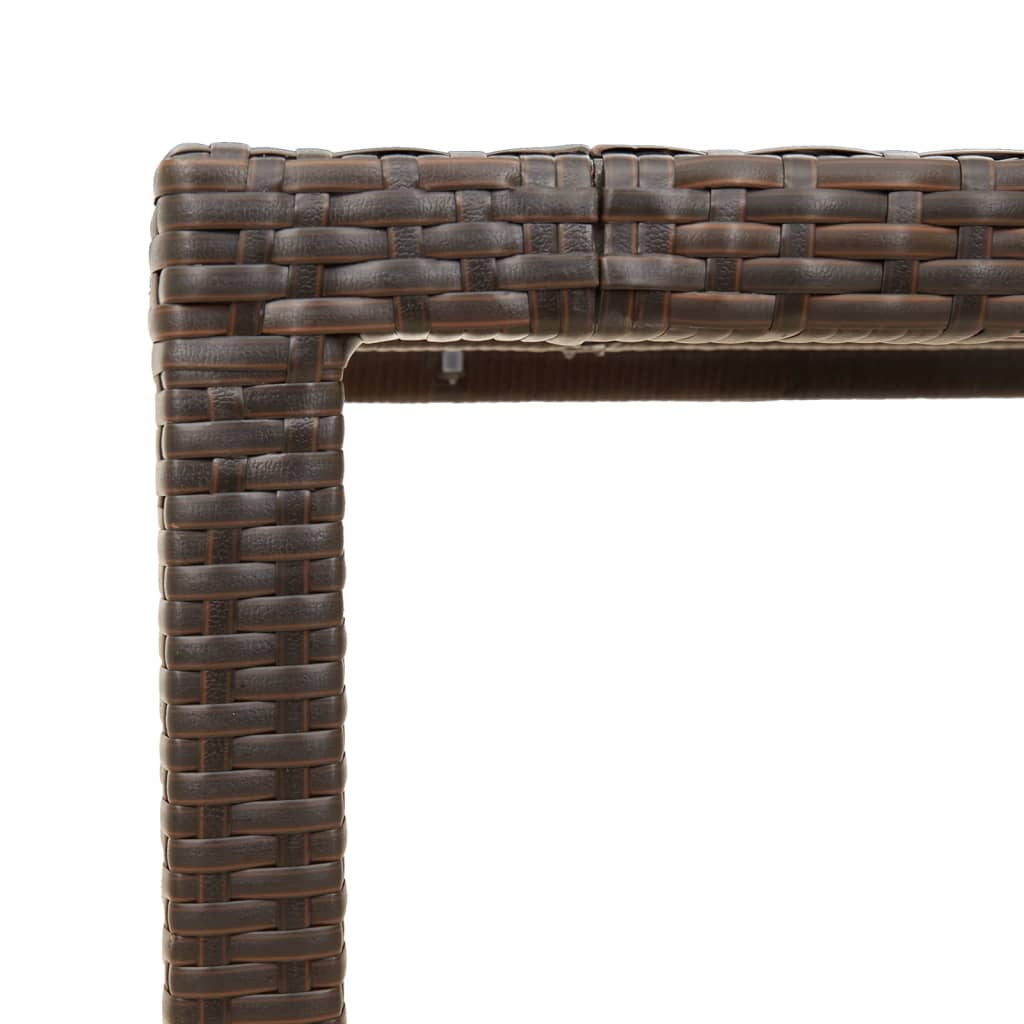 Masă De Grădină Cu Blat Din Sticlă 150X90X75 Cm, Poliratan