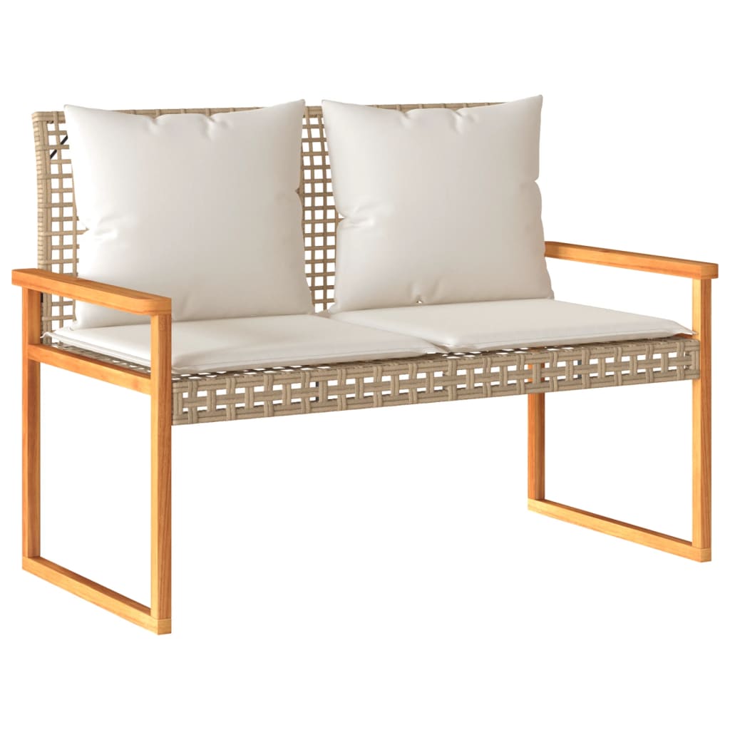 Set Mobilier De Grădină, 4 Piese, Cu Perne, Mix Bej, Poliratan