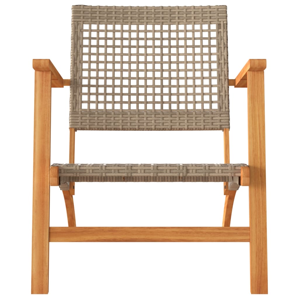 Set Mobilier Bistro, 3 Piese, Poliratan /Lemn De Acacia