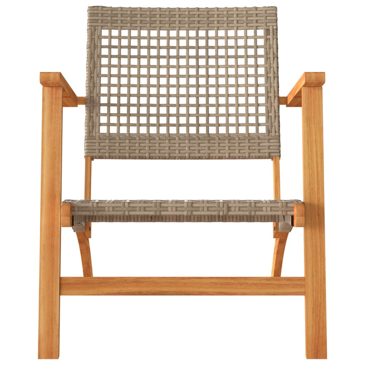 Set Mobilier Bistro, 3 Piese, Poliratan /Lemn De Acacia