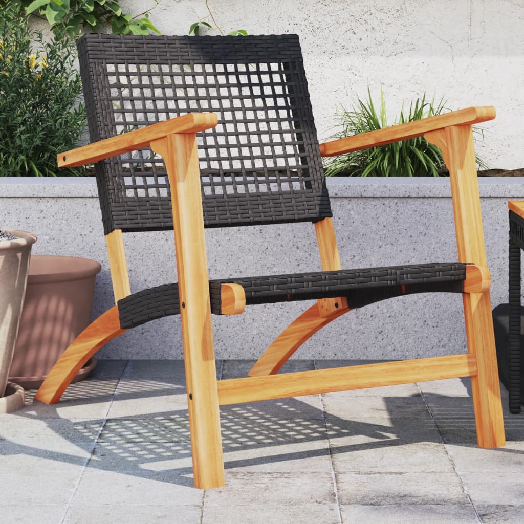 Set Mobilier Bistro, 3 Piese, Poliratan /Lemn De Acacia