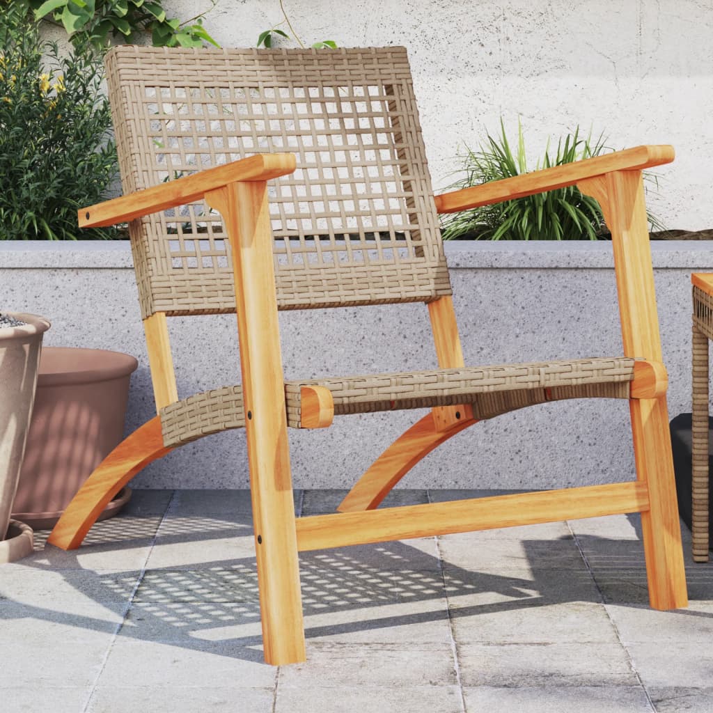 Set Mobilier Bistro, 3 Piese, Poliratan /Lemn De Acacia