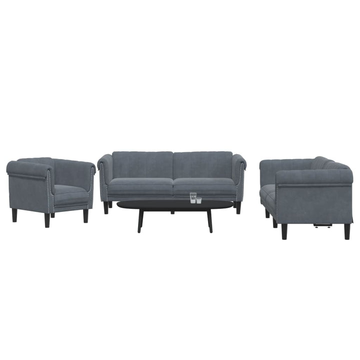 Set De Canapele, 3 Piese, , Catifea