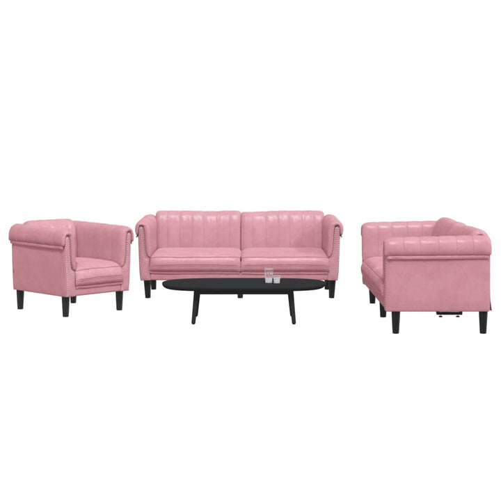 Set De Canapele, 3 Piese, , Catifea