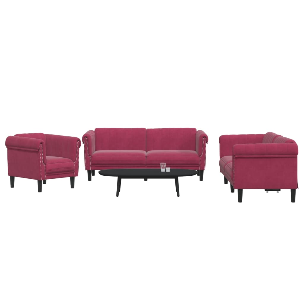 Set De Canapele, 3 Piese, , Catifea