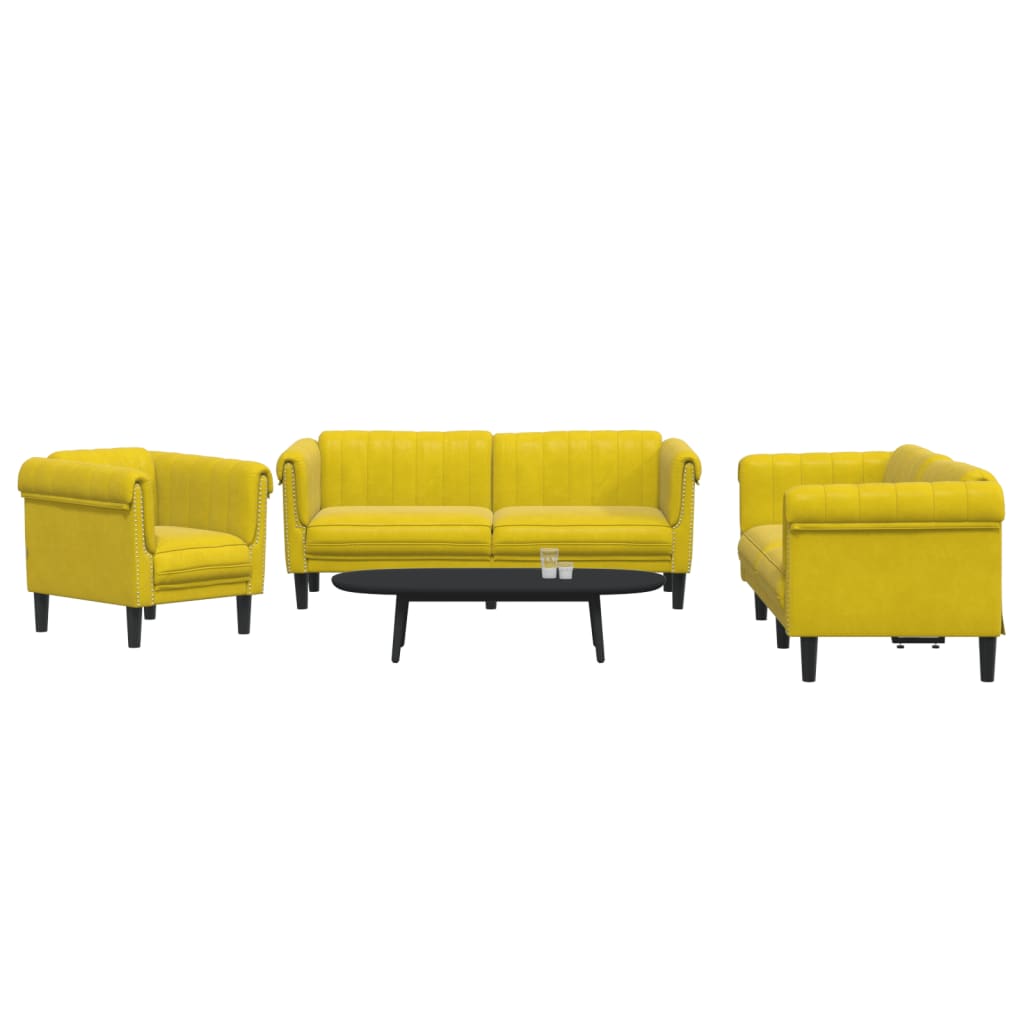 Set De Canapele, 3 Piese, , Catifea