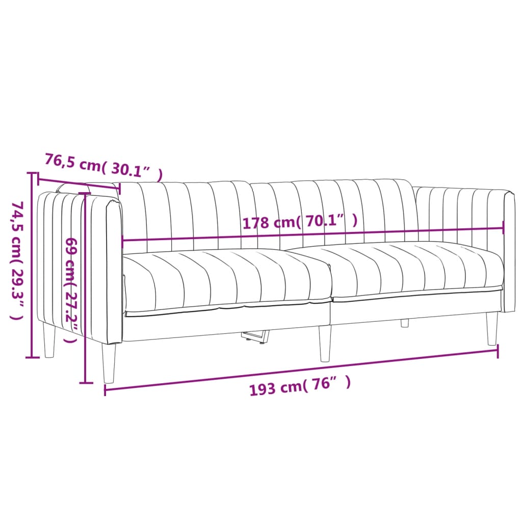 Set De Canapele, 2 Piese, , Textil
