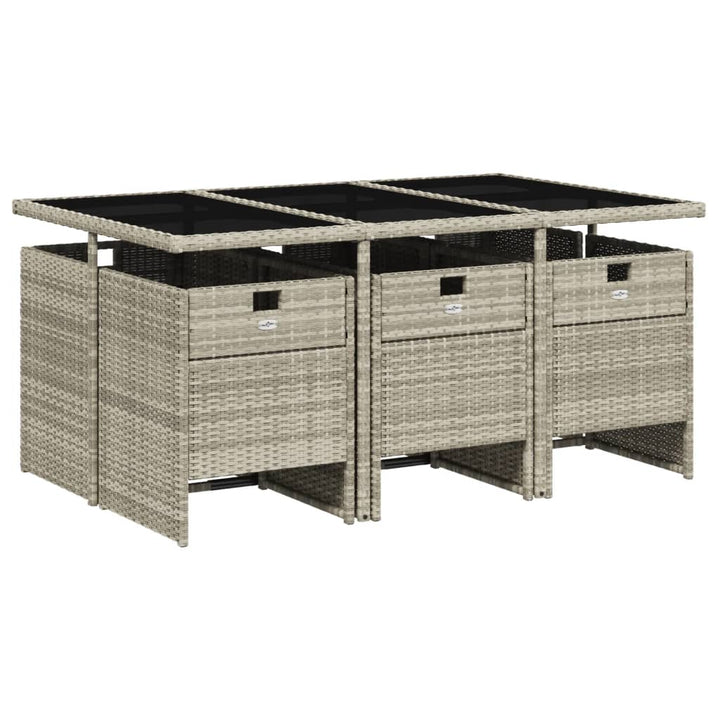 Set Mobilier De Grădină Cu Perne, 7 Piese Poliratan