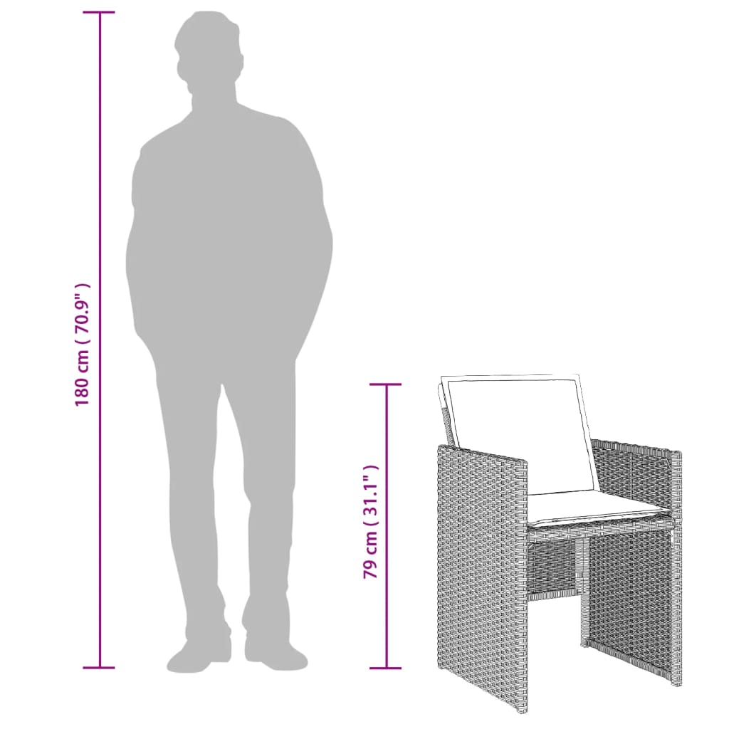 Set Mobilier De Grădină Cu Perne, 7 Piese Poliratan
