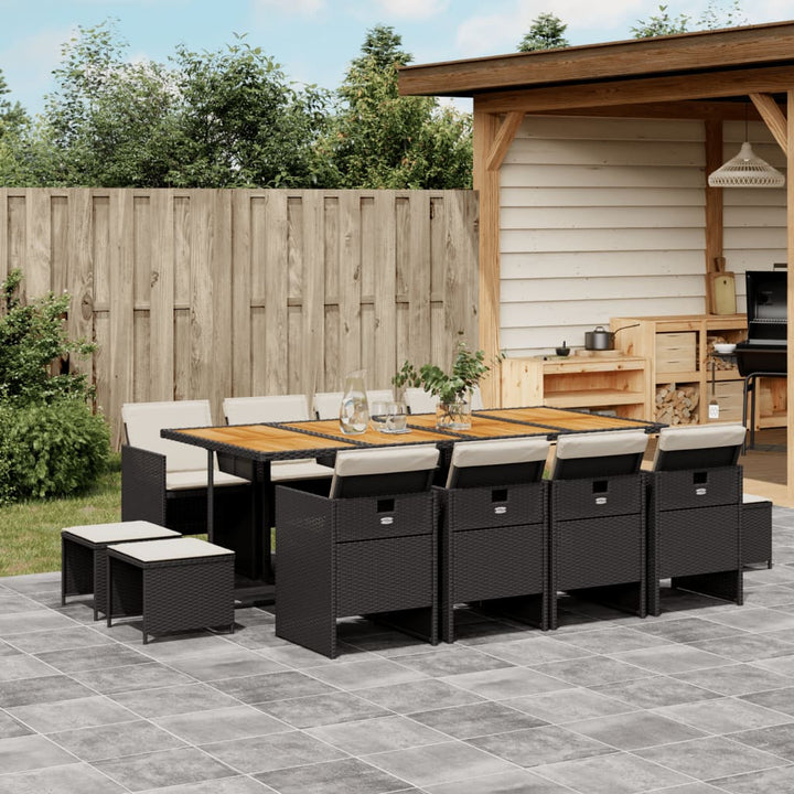 Set Mobilier Grădină Cu Perne, 9 Piese, , Poliratan