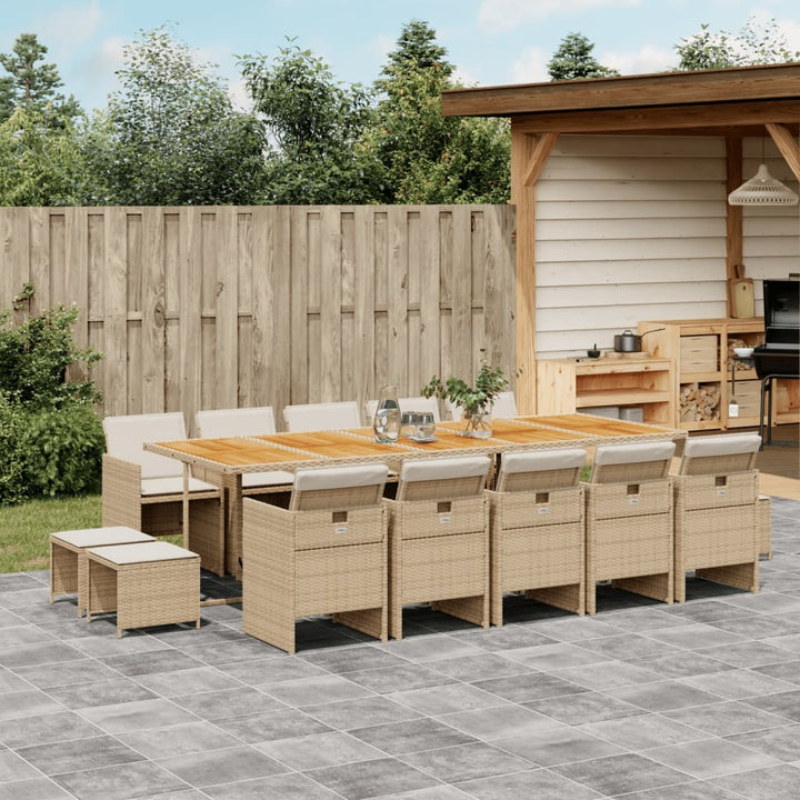 Set Mobilier Grădină Cu Perne, 9 Piese, , Poliratan