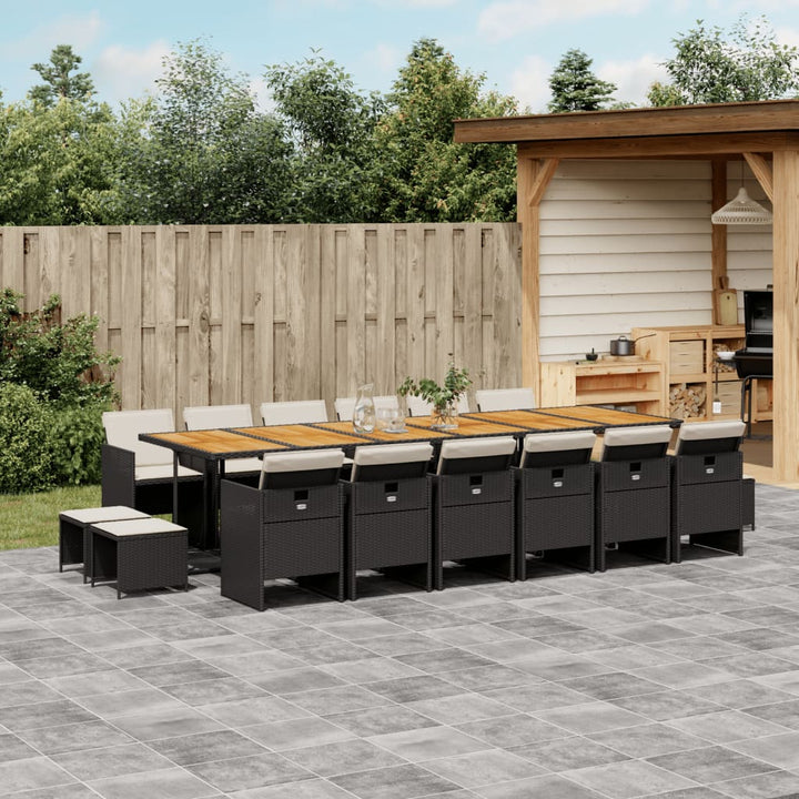 Set Mobilier Grădină Cu Perne, 9 Piese, , Poliratan