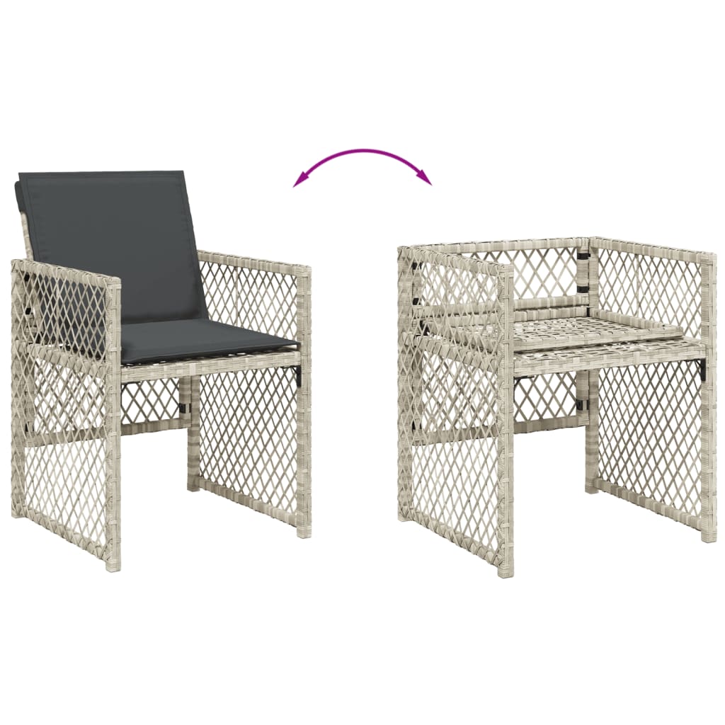 Set Mobilier De Grădină Cu Perne, 5 Piese Poliratan
