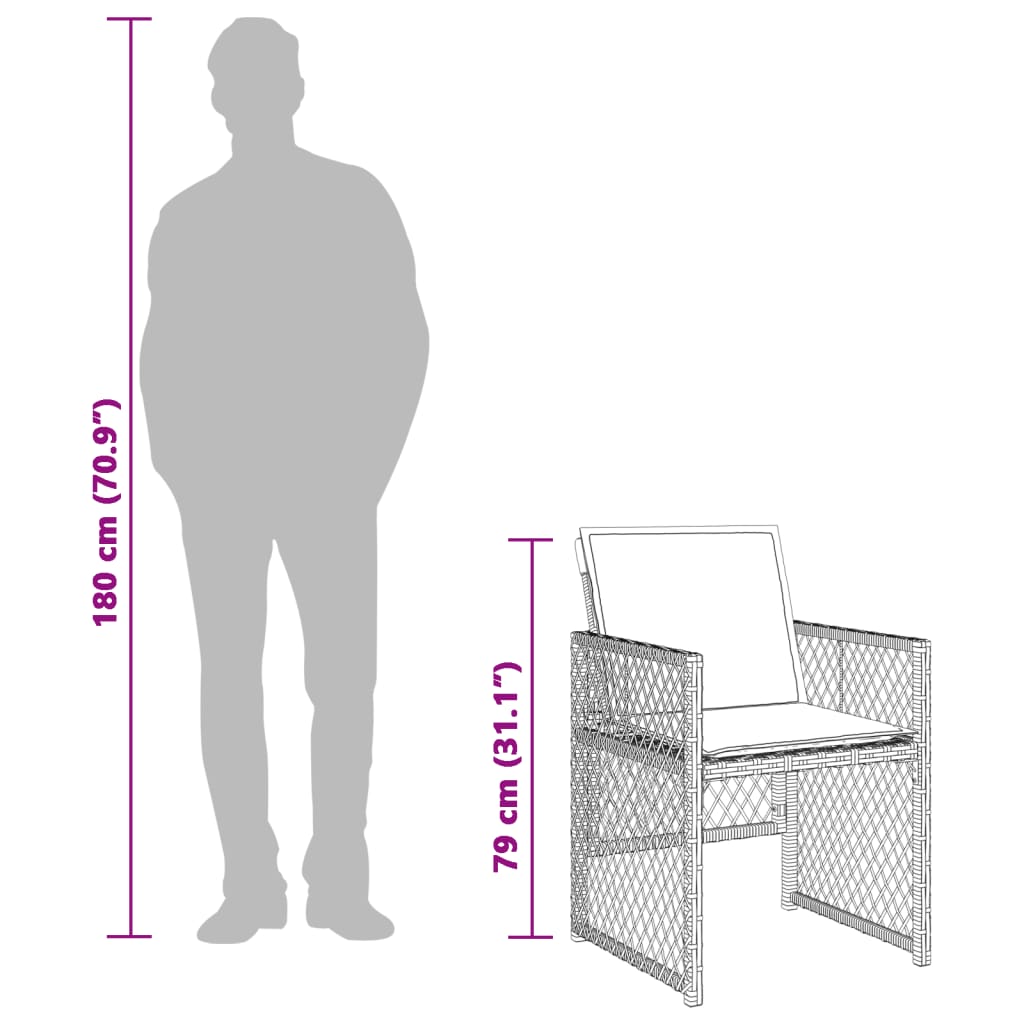 Set Mobilier De Grădină Cu Perne 15 Piese Poliratan