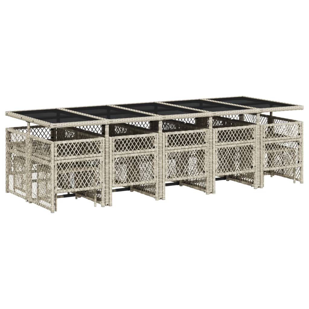 Set Mobilier De Grădină Cu Perne 15 Piese Poliratan