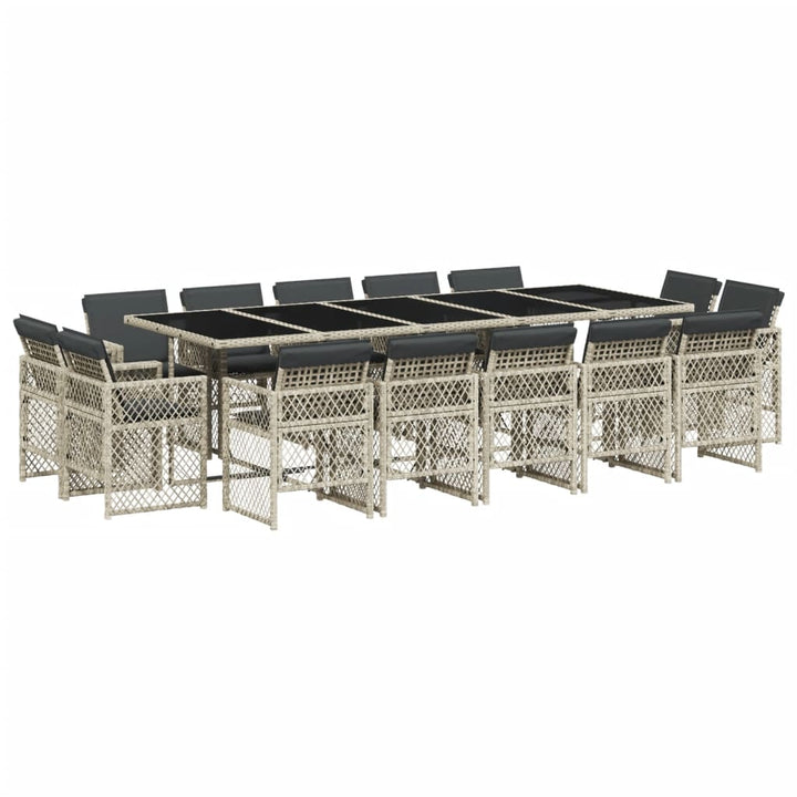 Set Mobilier De Grădină Cu Perne 15 Piese Poliratan